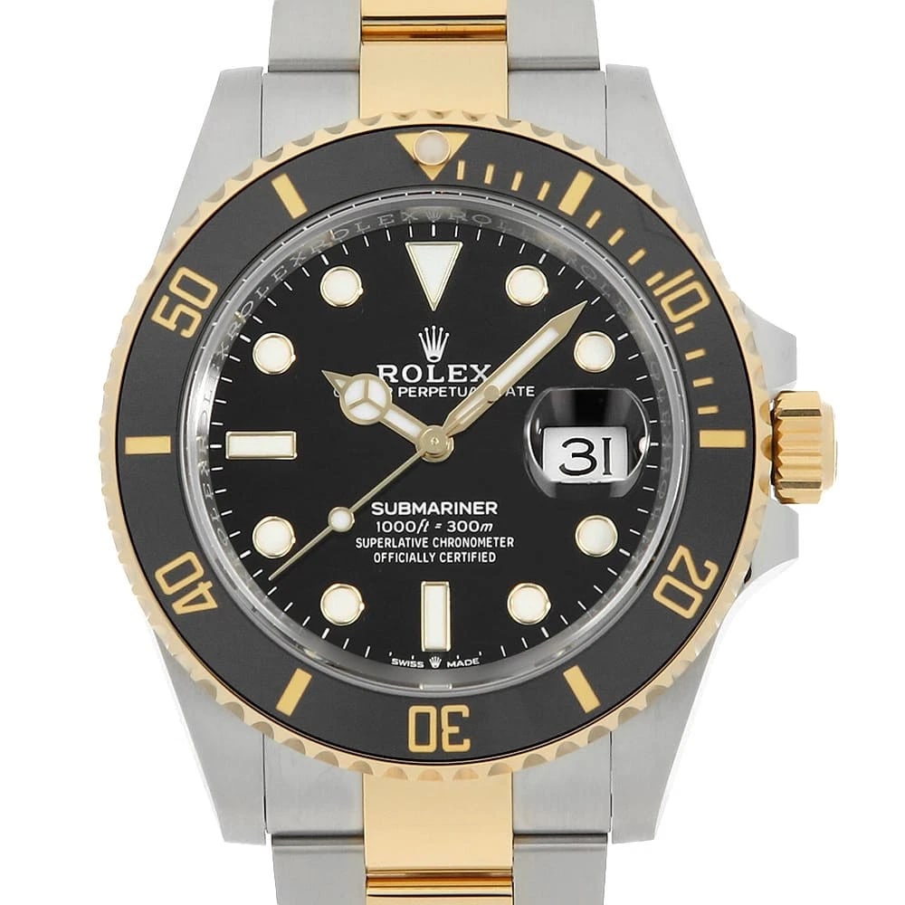 ROLEX SUBMARINER DATE BLACK WATCH: ROLEX SUBMARINER Date black Watch Brand: ROLEX Type/Style: Wrist watch Material: Band Material Stainless Steel/Yellow Gold, Case Material Stainless Steel/Yellow Gold Color: Dial Color Black Size: