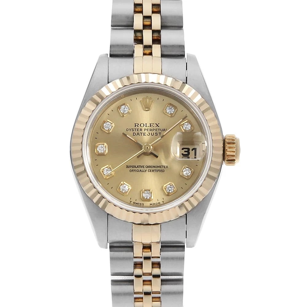 ROLEX DATEJUST DIAMOND CHAMPAGNE WATCH: ROLEX Datejust Diamond Champagne Watch Brand: ROLEX Type/Style: Wrist watch Material: Band Material Stainless Steel/Yellow Gold, Case Material Stainless Steel/Yellow Gold Color: Dial Color Champagne G