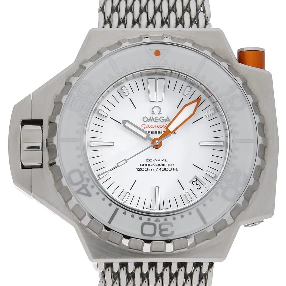 OMEGA SEAMASTER WATCH: OMEGA Seamaster Watch Brand: OMEGA Type/Style: Wrist watch Material: Band Material Stainless Steel, Case Material Stainless Steel Color: Dial Color White Size: Case:W48mm x H55mm Circumference of
