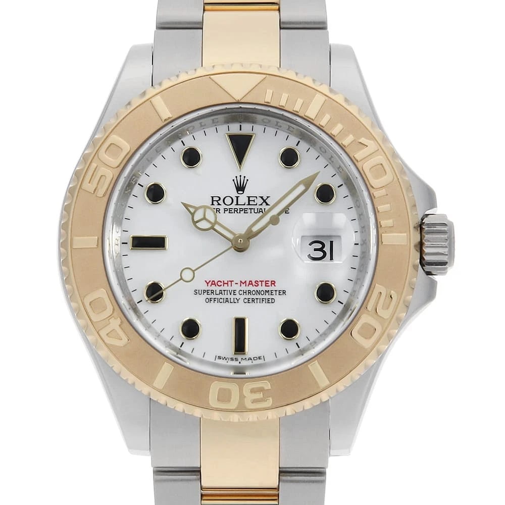 ROLEX YACHT MASTER WHITE WATCH: ROLEX Yacht master white Watch Brand: ROLEX Type/Style: Wrist watch Material: Band Material Stainless Steel/Yellow Gold, Case Material Stainless Steel/Yellow Gold Color: Dial Color White Size: