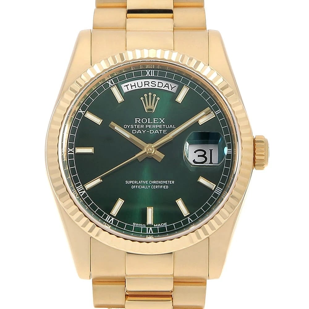 ROLEX DATE GREEN WATCH (1 of 3)