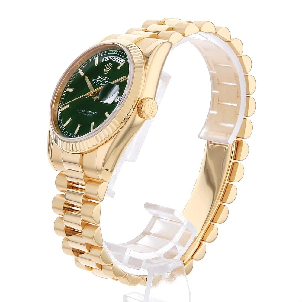 ROLEX DATE GREEN WATCH - 2
