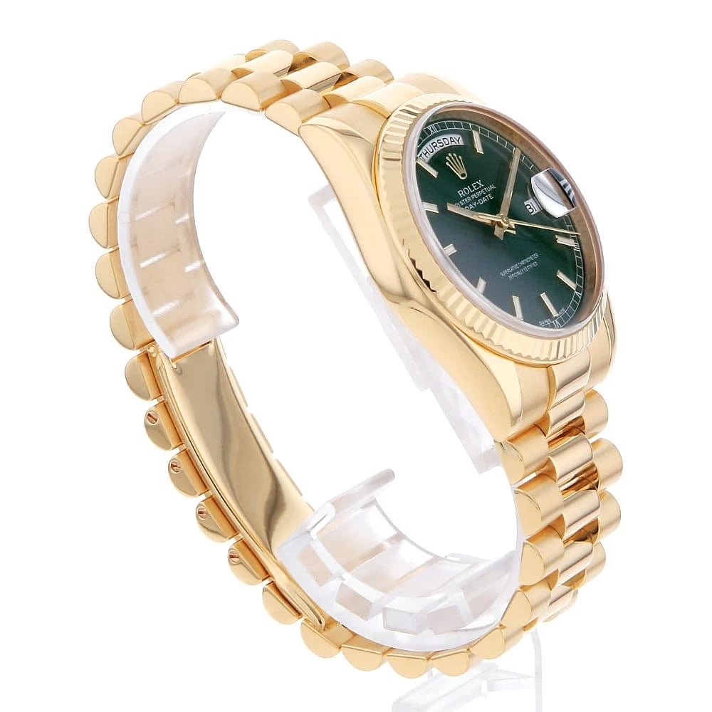 ROLEX DATE GREEN WATCH - 3