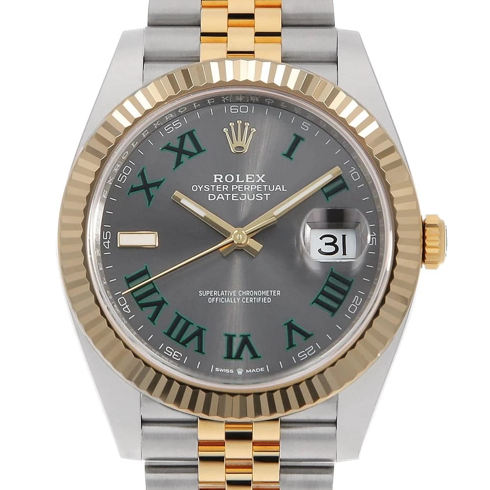 ROLEX DATEJUST SLATE (GREY) GREEN ROMAN JUBILEE WATCH: ROLEX Datejust slate (Grey) Green Roman Jubilee Watch Brand: ROLEX Type/Style: Wrist watch Material: Band Material Stainless Steel/Yellow Gold, Case Material Stainless Steel Color: Dial Color Slate Si