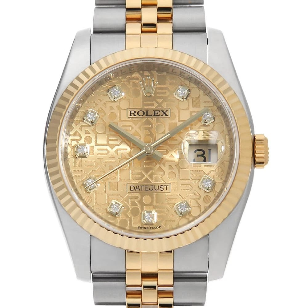 ROLEX DATEJUST DIAMOND CHAMPAGNE CARVING COMPUTER WATCH (1 of 3)