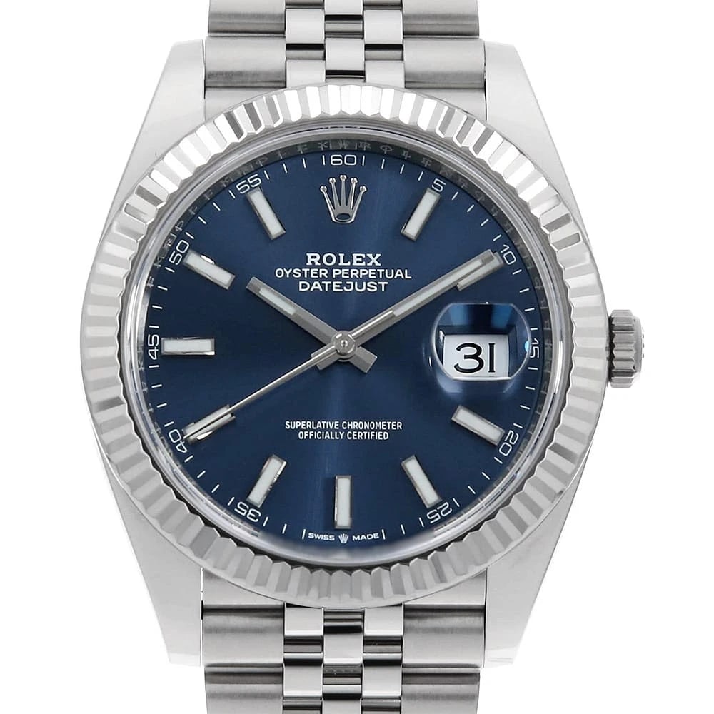 ROLEX DATEJUST BLUE BAR JUBILEE BRACELET WATCH: ROLEX Datejust blue Bar Jubilee Bracelet Watch Brand: ROLEX Type/Style: Wrist watch Material: Band Material Stainless Steel, Case Material Stainless Steel Color: Dial Color Blue Size: Case:W41mm