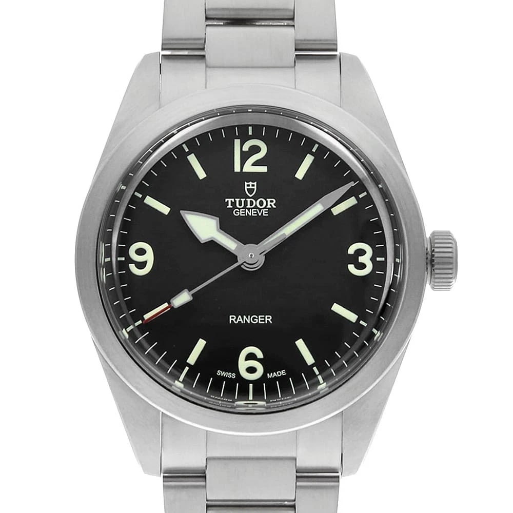 TUDOR RANGER WATCH: TUDOR Ranger Watch Brand: TUDOR Type/Style: Wrist watch Material: Band Material Stainless Steel, Case Material Stainless Steel Color: Dial Color Black Size: Case:W39mm Circumference of Wrist:20.5cm