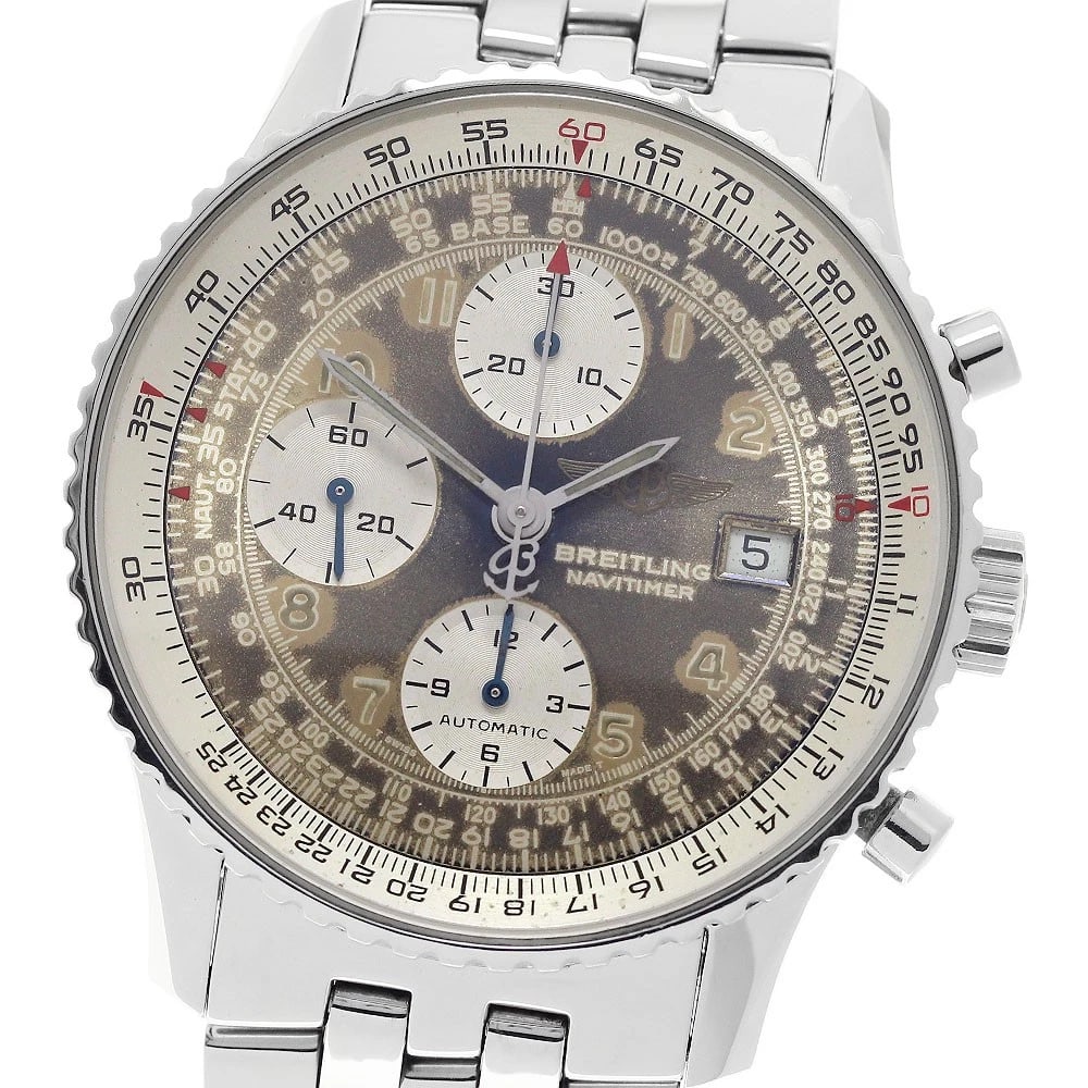 BREITLING OLD NAVITIMER DATE CHRONOGRAPH AUTOMATIC WATCH: BREITLING Old Navitimer Date Chronograph Automatic Watch Brand: BREITLING Type/Style: Wristwatch Material: Band Material Stainless Steel, Case Material Stainless Steel Color: Case Color Silver Band Co