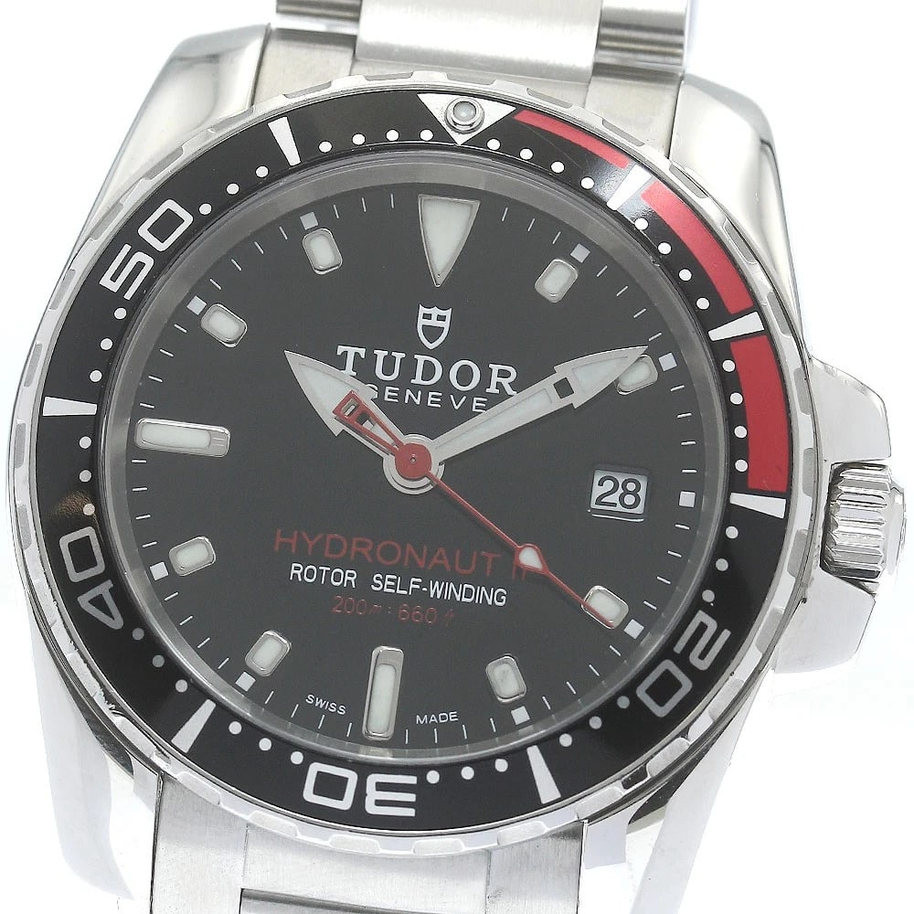 TUDOR HYDRO DATE BLACK AUTOMATIC WATCH: TUDOR Hydro Date black Automatic Watch Brand: TUDOR Type/Style: Wristwatch Material: Band Material Stainless Steel, Case Material Stainless Steel Color: Dial Color black Band Color Silver Case Color S