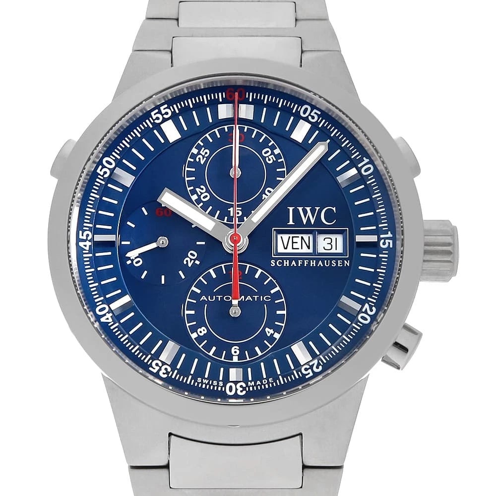 IWC AQUATIMER CHRONOGRAPH WATCH: IWC Aquatimer Chronograph Watch Brand: IWC Type/Style: Wrist watch Material: Band Material Stainless Steel, Case Material Stainless Steel Color: Dial Color Blue Size: Case:W43mm Circumference of