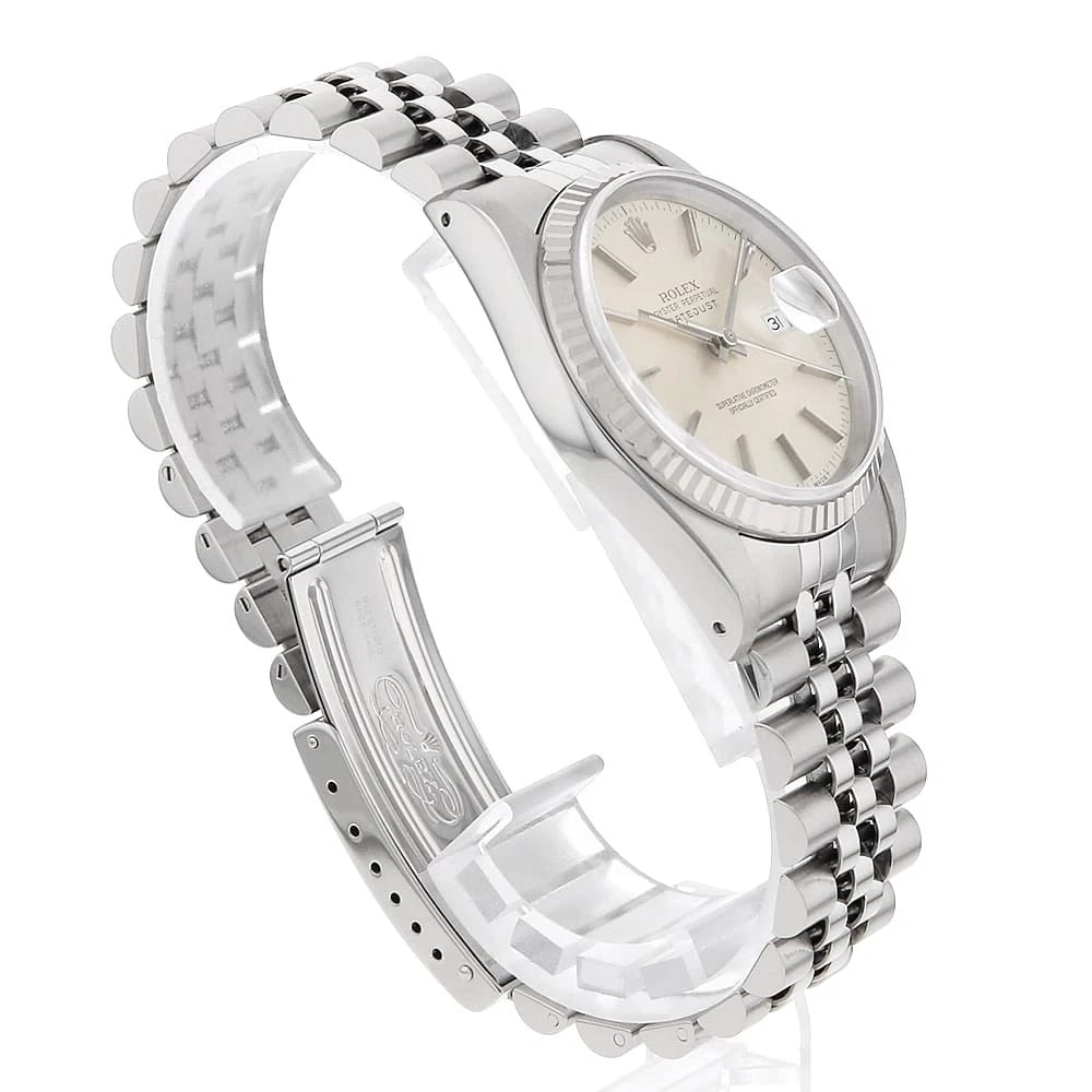 ROLEX DATEJUST SILVER WATCH - 3