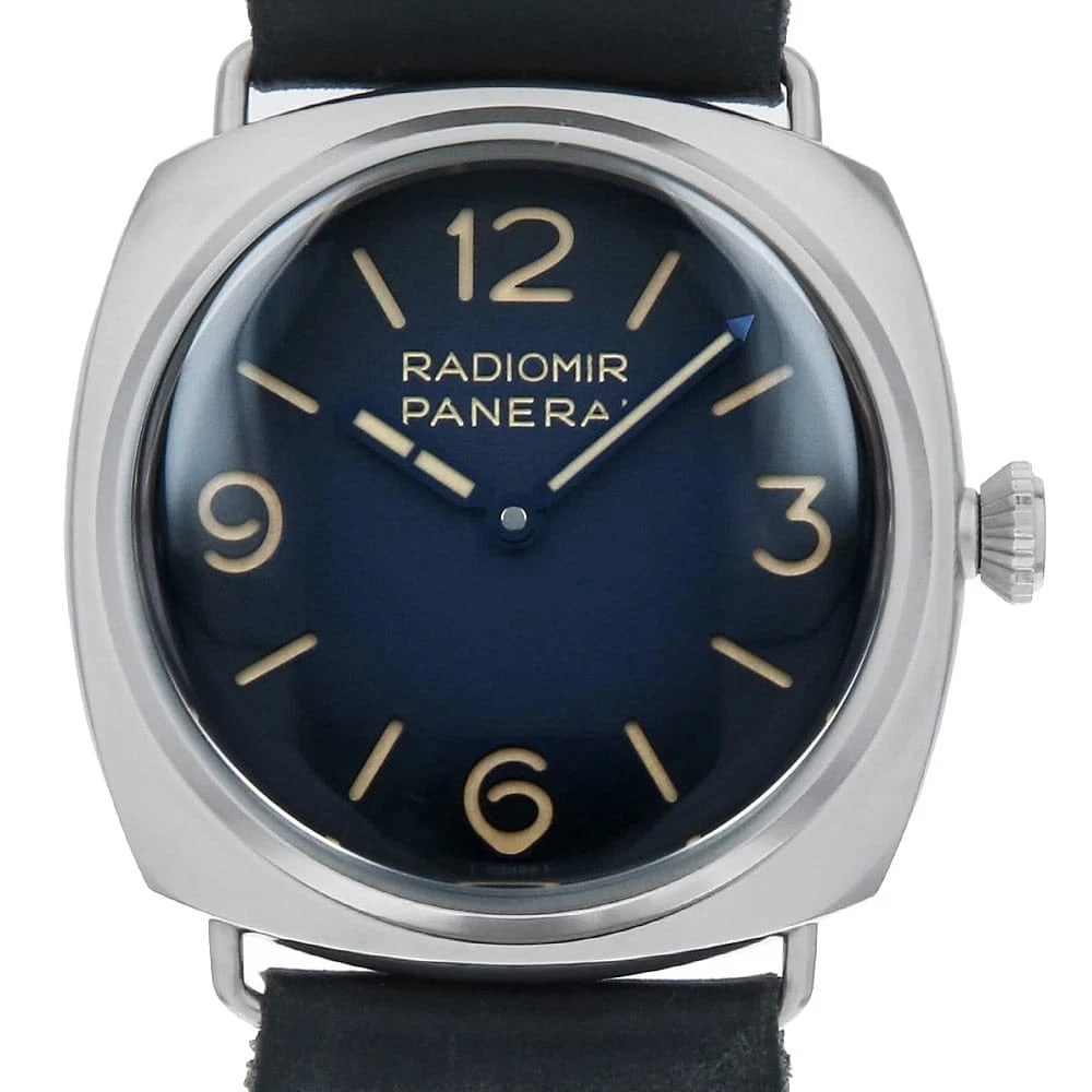 PANERAI RADIOMIR WATCH: PANERAI Radiomir Watch Brand: PANERAI Type/Style: Wrist watch Material: Band Material Calfskin, Case Material Stainless Steel Color: Dial Color Blue Size: Case:W45mm Accessories: None Acce