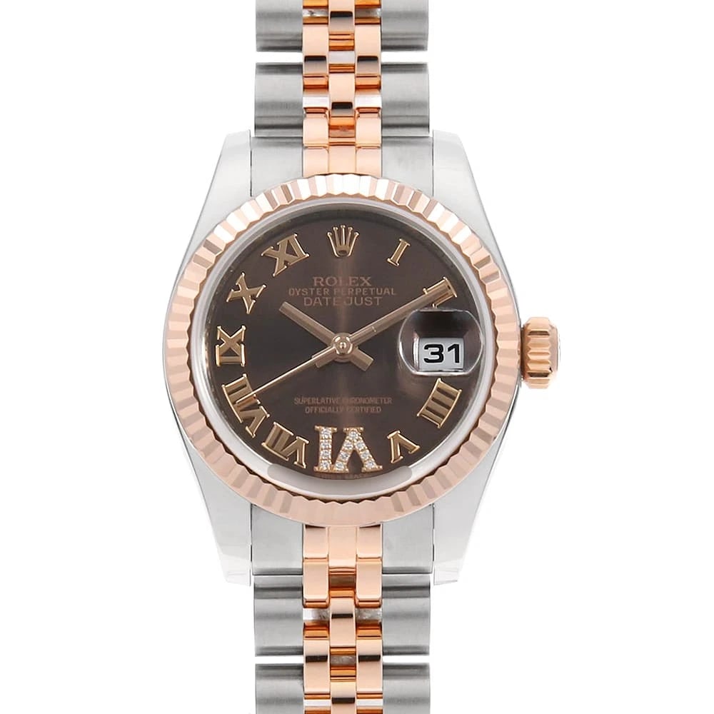 ROLEX DATEJUST DIAMOND CHOCOLATE BROWN WATCH: ROLEX Datejust diamond Chocolate brown Watch Brand: ROLEX Type/Style: Wrist watch Material: Band Material Stainless Steel/Everose Gold, Case Material Stainless Steel/Everose Gold Color: Dial Color Cho