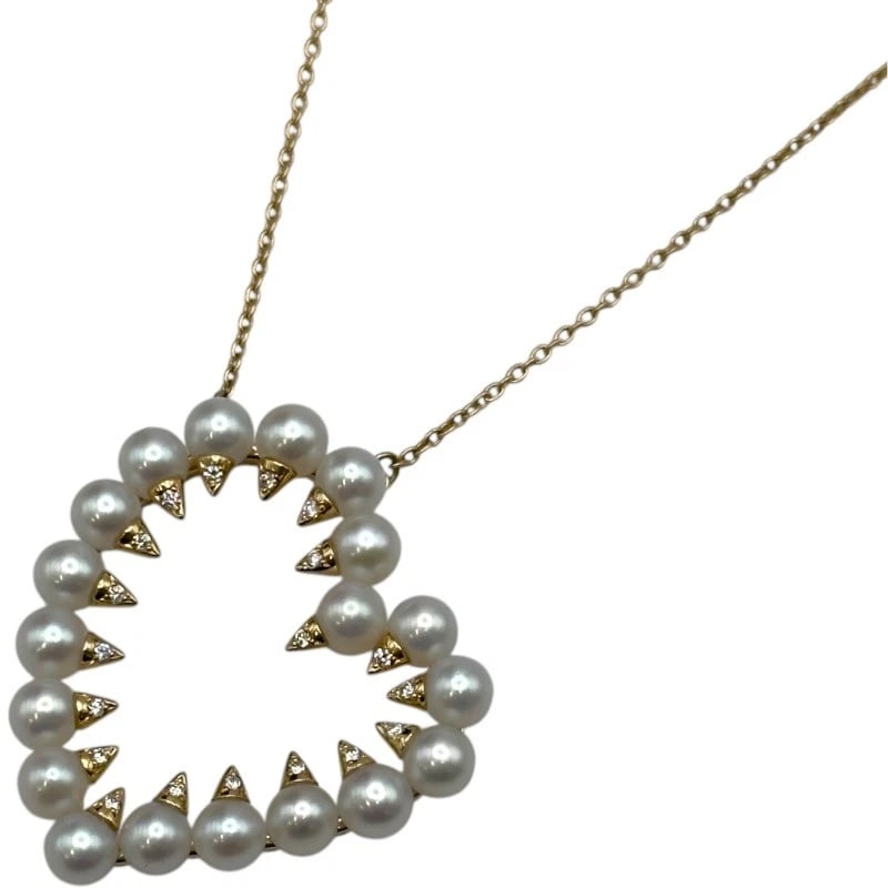 TASAKI DANGER HEART NECKLACE GOLD 18K JEWELRY: Tasaki Danger Heart Necklace Gold 18K Jewelry Brand: Tasaki Type/Style: Necklace Material: 18K YG Color: YG Size: Size Height: approx. 28.7mm Width: approx. 26.1mm Chain length: approx. 48cm Acces