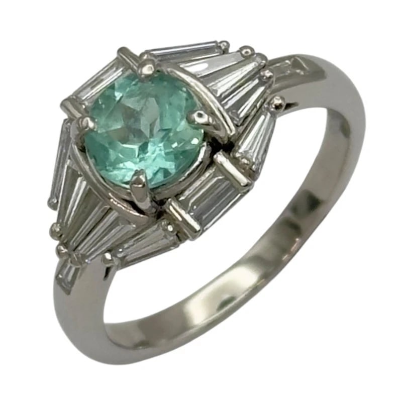 PARAIBA TOURMALINE RING PLATINUM PT900 JEWELRY: Paraiba Tourmaline Ring Platinum Pt900 Jewelry Brand: Unbranded Type/Style: Ring Material: Pt900, Main Stone Tourmaline Color: PT Size: 7 US Accessories: None Accessories Notice: When purc