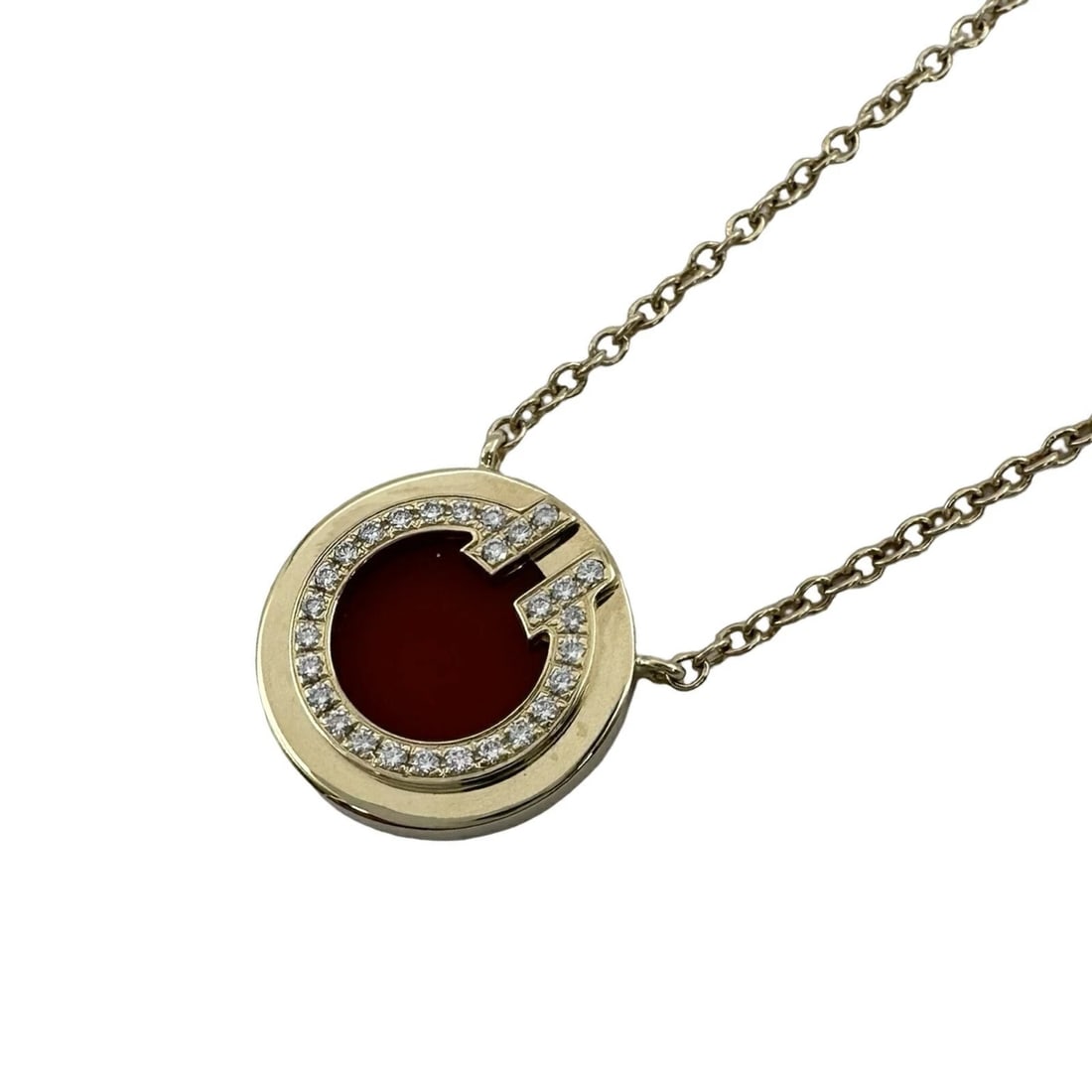 TIFFANY & CO. TTWO CIRCLE NECKLACE GOLD AU750 CARNELIAN JEWELRY: Tiffany & Co. Ttwo Circle Necklace Gold Au750 Carnelian Jewelry Brand: Tiffany & Co. Type/Style: Necklace Material: 18K YG Color: YG Size: Size Height: approx. 10.7mm Width: approx. 10.7mm Chain lengt