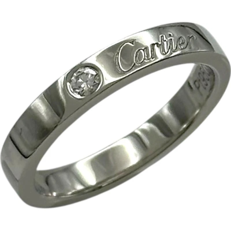 CARTIER C DE CARTIER RING PT950/DIAMOND: Cartier C De Cartier Ring Pt950/Diamond Brand: Cartier Type/Style: Ring Material: Pt950 Color: PT Size: 4 US Accessories: None Accessories Notice: When purchasing pre-owned goods, please r