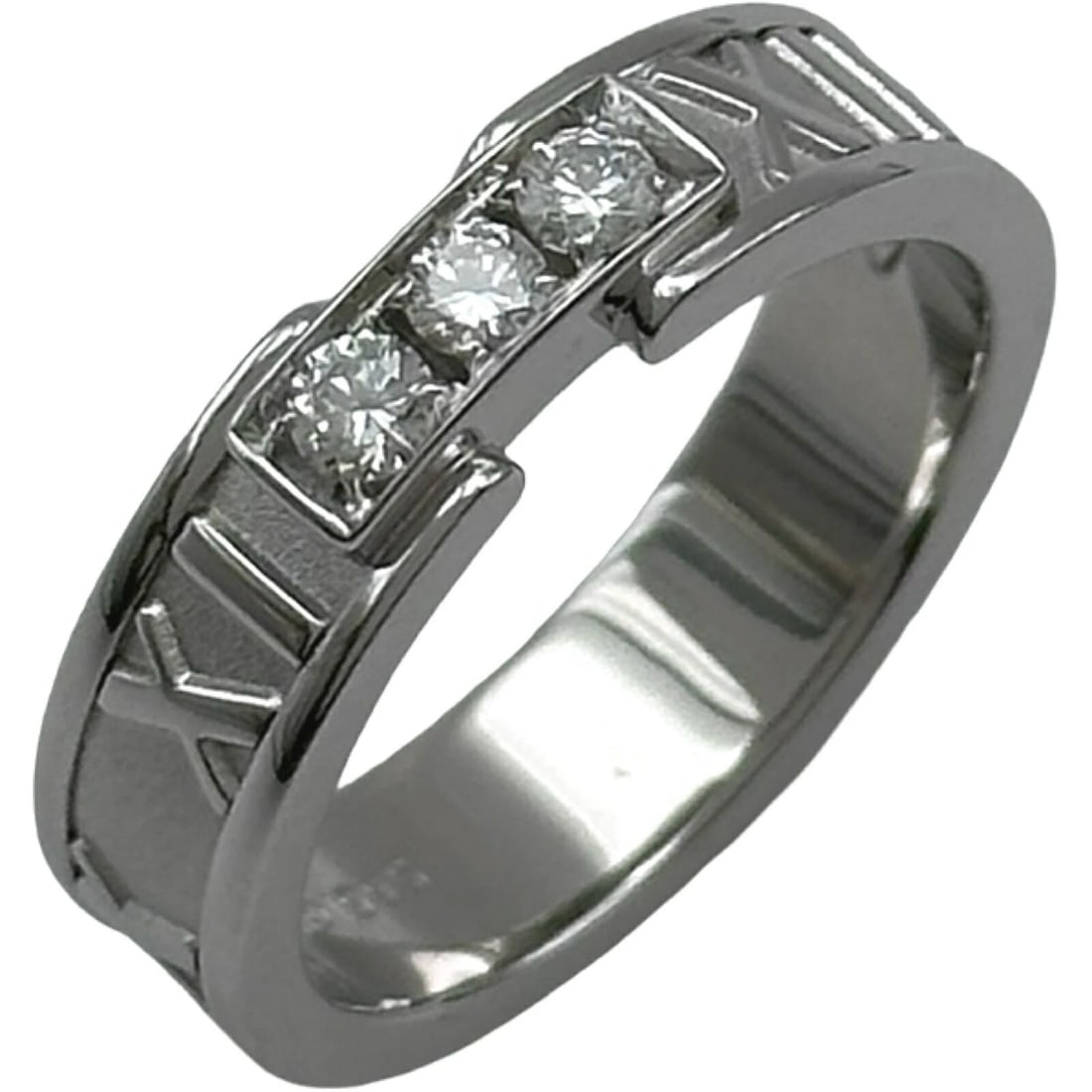 TIFFANY & CO. ATLAS DIAMOND RING WHITE GOLD 18K 3P JEWELRY: Tiffany & Co. Atlas Diamond Ring White Gold 18K 3P Jewelry Brand: Tiffany & Co. Type/Style: Ring Material: K18 WG Color: WG Size: 7 US Accessories: None Accessories Notice: When purchasing