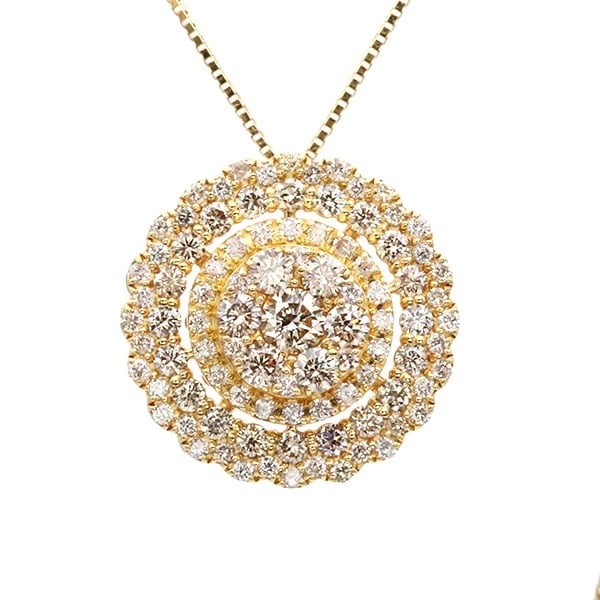 18K YG DIAMOND NECKLACE SLIDE CHAIN: 18K YG Diamond Necklace Slide Chain Brand: Unbranded Type/Style: Necklace Material: 18K YG Color: YG Size: Size Length: approx. 45cm Top: Approximately 18mm in diameter * Regarding the size, there may