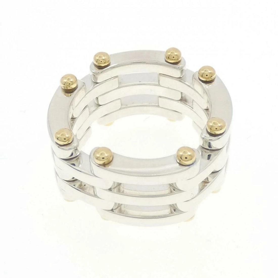 TIFFANY GATELINK RING SILVER GOLD - 2