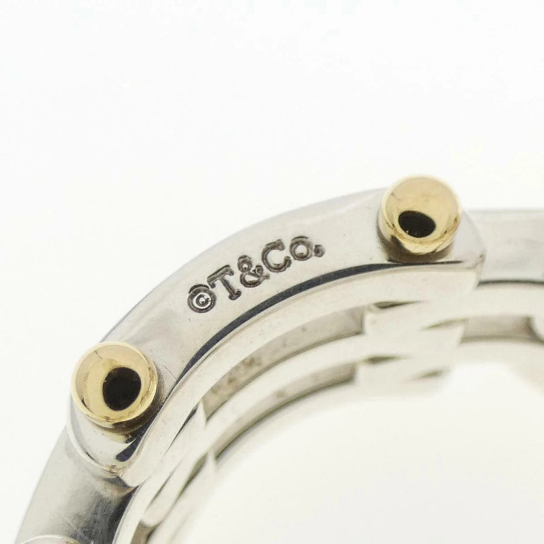 TIFFANY GATELINK RING SILVER GOLD - 3