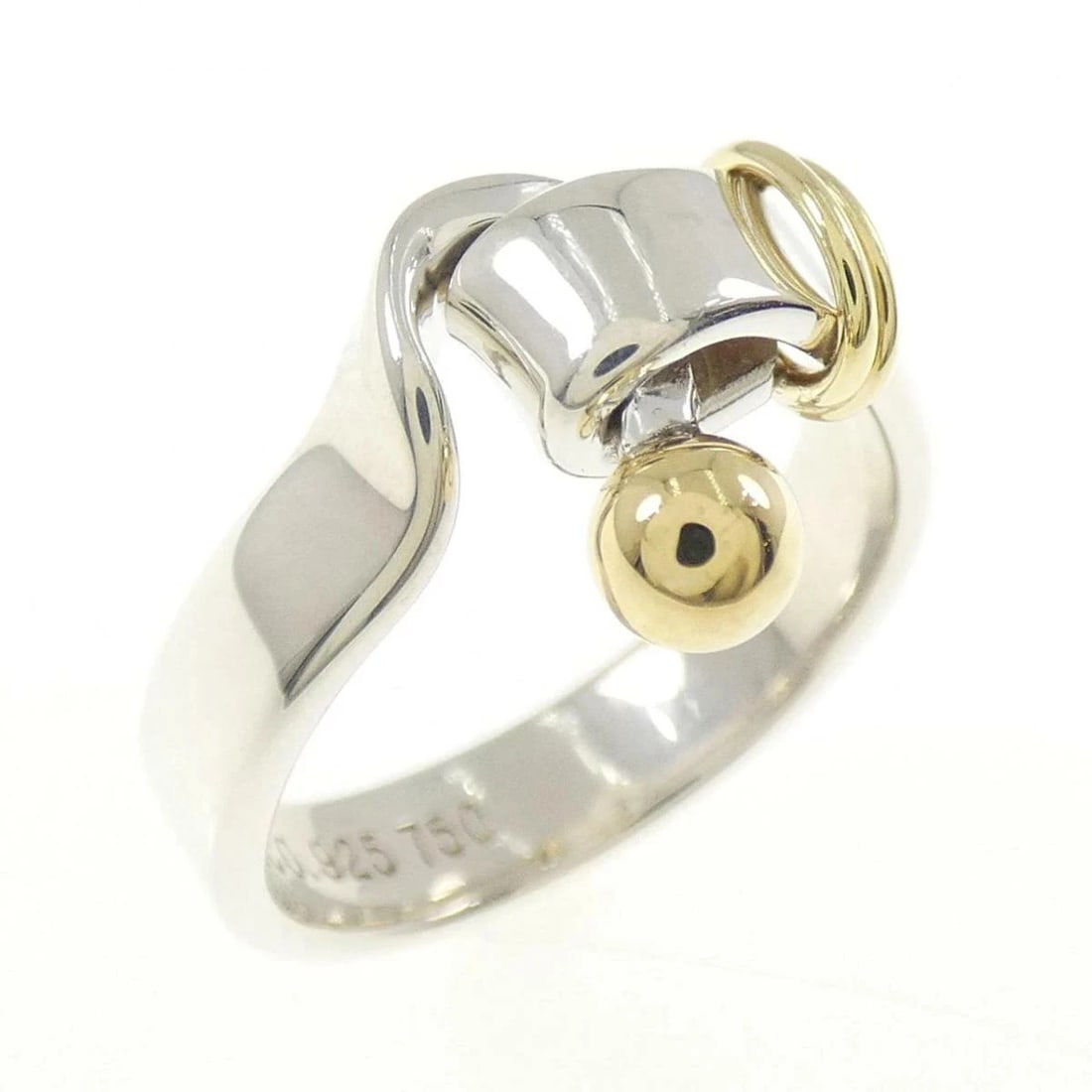 TIFFANY LOVE KNOT RING SILVER GOLD: Tiffany Love Knot Ring Silver Gold Brand: Tiffany & Co. Type/Style: Ring Material: 925 Sterling Silver 750 Yellow Gold Color: Silver,Gold Size: US 5 Accessories: None Accessories Notice: When