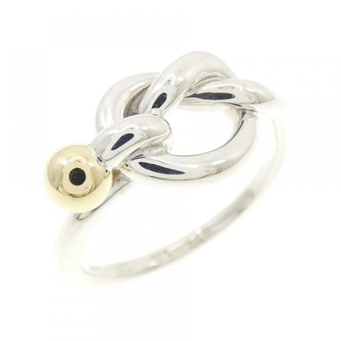 TIFFANY LOVE KNOT RING 925 SILVER 750 GOLD: Tiffany Love Knot Ring 925 Silver 750 Gold Brand: Tiffany & Co. Type/Style: Ring Material: 925 Silver / 750 Yellow Gold Color: YG,Silver Size: US 4.75 Accessories: None Accessories Notice: When