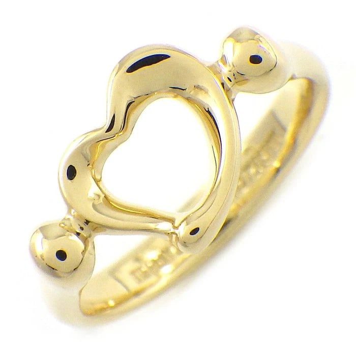 TIFFANY & CO. OPEN HEART RING: Tiffany & Co. Open Heart Ring Brand: Tiffany & Co. Type/Style: Ring Material: K18 Yellow Gold Color: yellow gold Size: 5.25 US Accessories: None Accessories Notice: When purchasing pre-own