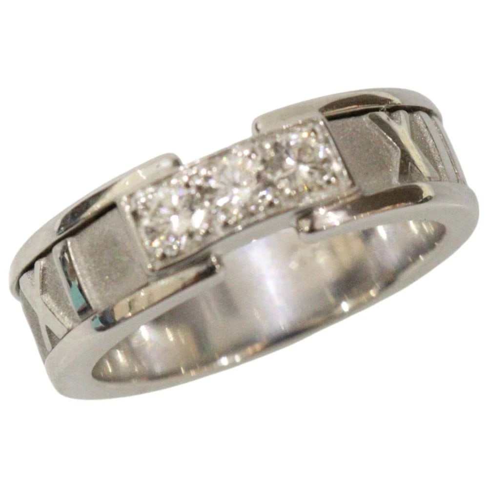 TIFFANY ATLAS DIAMOND RING: Tiffany Atlas Diamond Ring Brand: Tiffany & Co. Type/Style: Ring Material: 750 (K18) White Gold, Main Stone Natural Color: White Gold Size: US 4.5-8 Accessories: None Accessories Notice: W