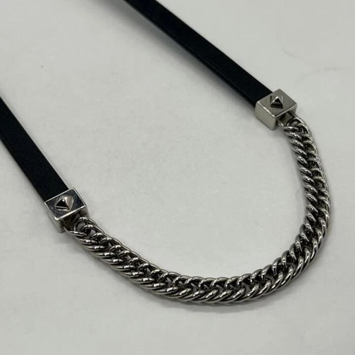 HERMES GOURMET EQUESTRE TRIPLE TOUR LEATHER NECKLACE,: Hermes Gourmet Equestre Triple Tour Leather Necklace, Brand: Hermes Type/Style: Necklace Material: Leather Metal Color: Silver, Black Size: Total length approximately 21.5 inches (adjustable 19.5,