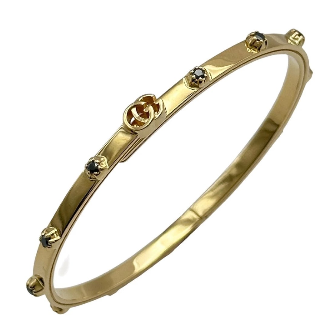 GUCCI BRACELET GOLD 18K ONYX: Gucci Bracelet Gold 18k Onyx Brand: GUCCI Type/Style: Bracelet Material: 18K gold Onyx Color: Gold Size: Wrist circumference approximately 6.3 inches Accessories: None Accessories Notice: