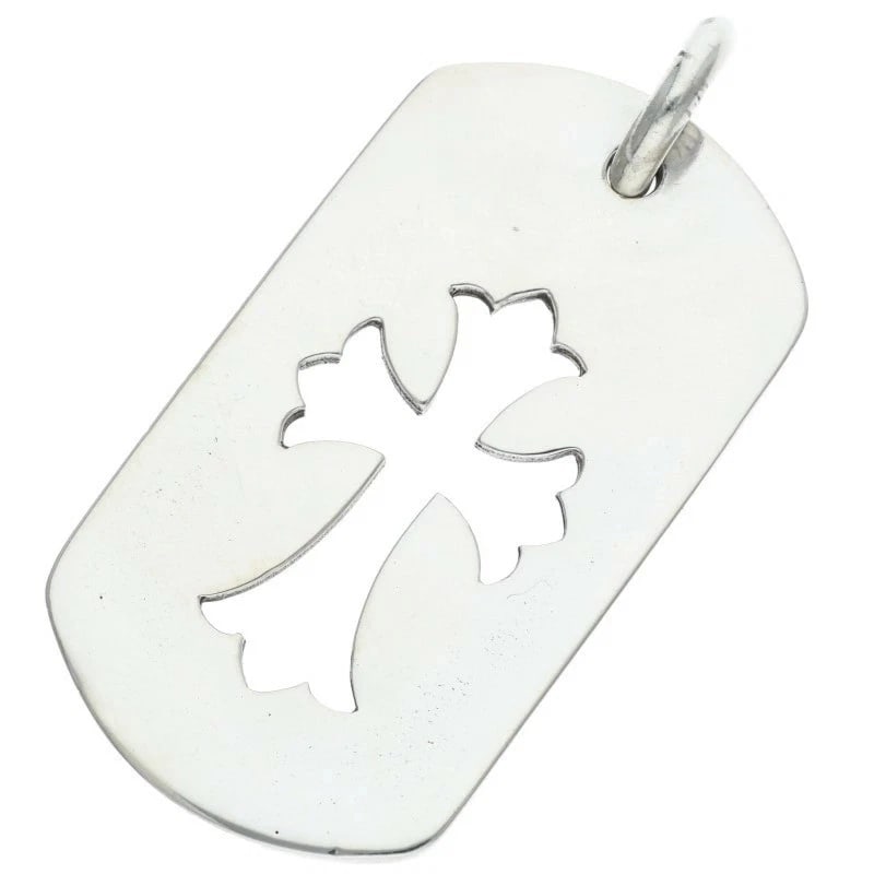 CHROME HEARTS PENDANT STERLING SILVER: Chrome Hearts Pendant Sterling Silver Brand: Chrome Hearts Type/Style: Pendant Material: 925 Silver Color: Silver Size: Width : 2.7 inHeight : 5.4 in Accessories: None Accessories Notice: When