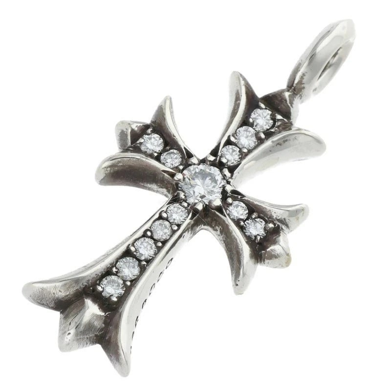 CHROME HEARTS PENDANT 925 SILVER: Chrome Hearts Pendant 925 Silver Brand: Chrome Hearts Type/Style: Necklace Material: 925 Silver Color: Silver, Clear Size: Dimensions1.6 inches wide, 3.3 inches tall. Accessories: None Accessories