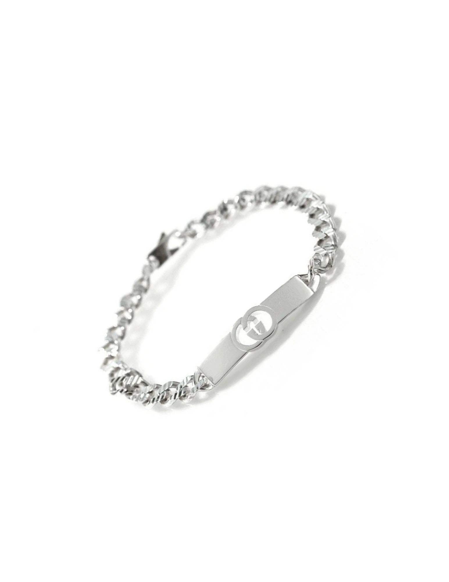 GUCCI INTERLOCKING CHAIN LOGO SILVER BRACELET - 2