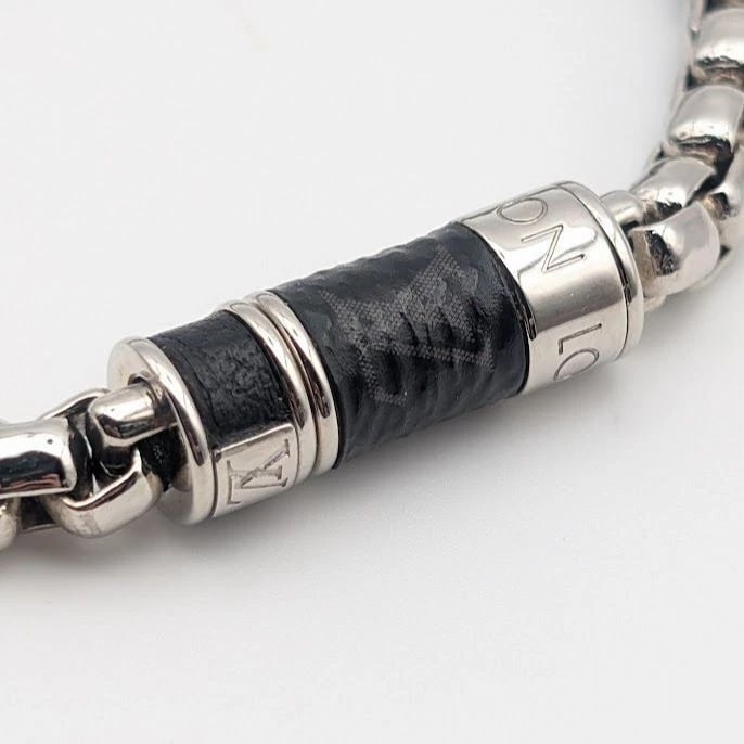 LOUIS VUITTON MONOGRAM ECLIPSE CHAIN BRACELET SILVER - 2