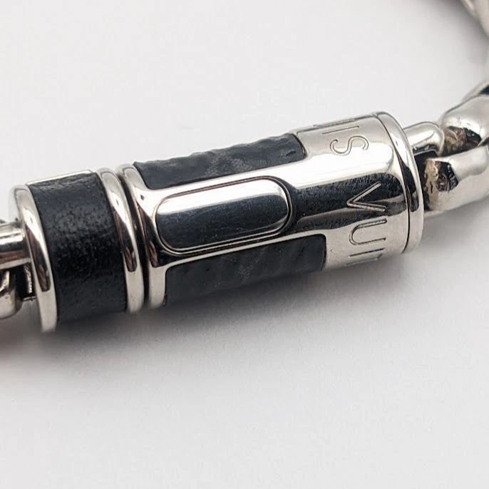 LOUIS VUITTON MONOGRAM ECLIPSE CHAIN BRACELET SILVER - 3