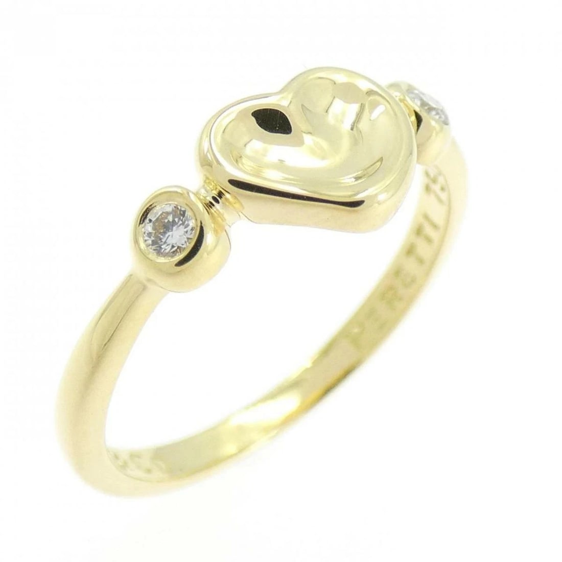 TIFFANY CLOSED HEART RING 750 YELLOW GOLD DIAMOND: Tiffany Closed Heart Ring 750 Yellow Gold Diamond Brand: Tiffany & Co. Type/Style: Ring Material: 750 Yellow Gold, Main Stone Natural Color: yellow gold Size: US 5.5 Accessories: None Acce
