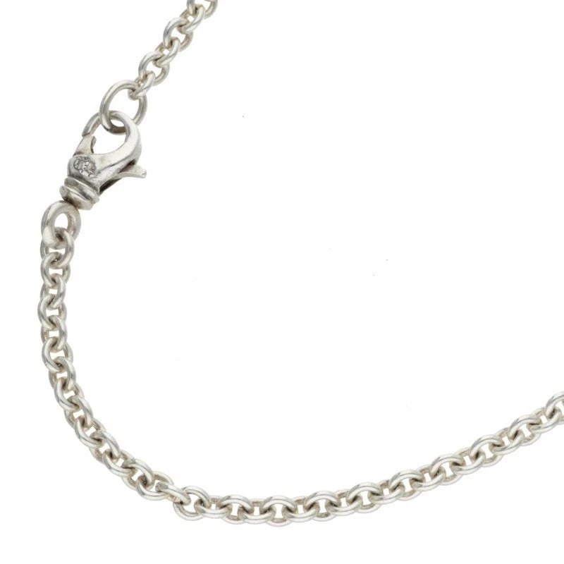 CHROME HEARTS SILVER NECKLACE: Chrome Hearts Silver Necklace Brand: Chrome Hearts Type/Style: Necklace Material: 925 Silver Color: Silver Size: 18inchChain Width : 0.4 cm (0.2 inches) Accessories: None Accessories Notic