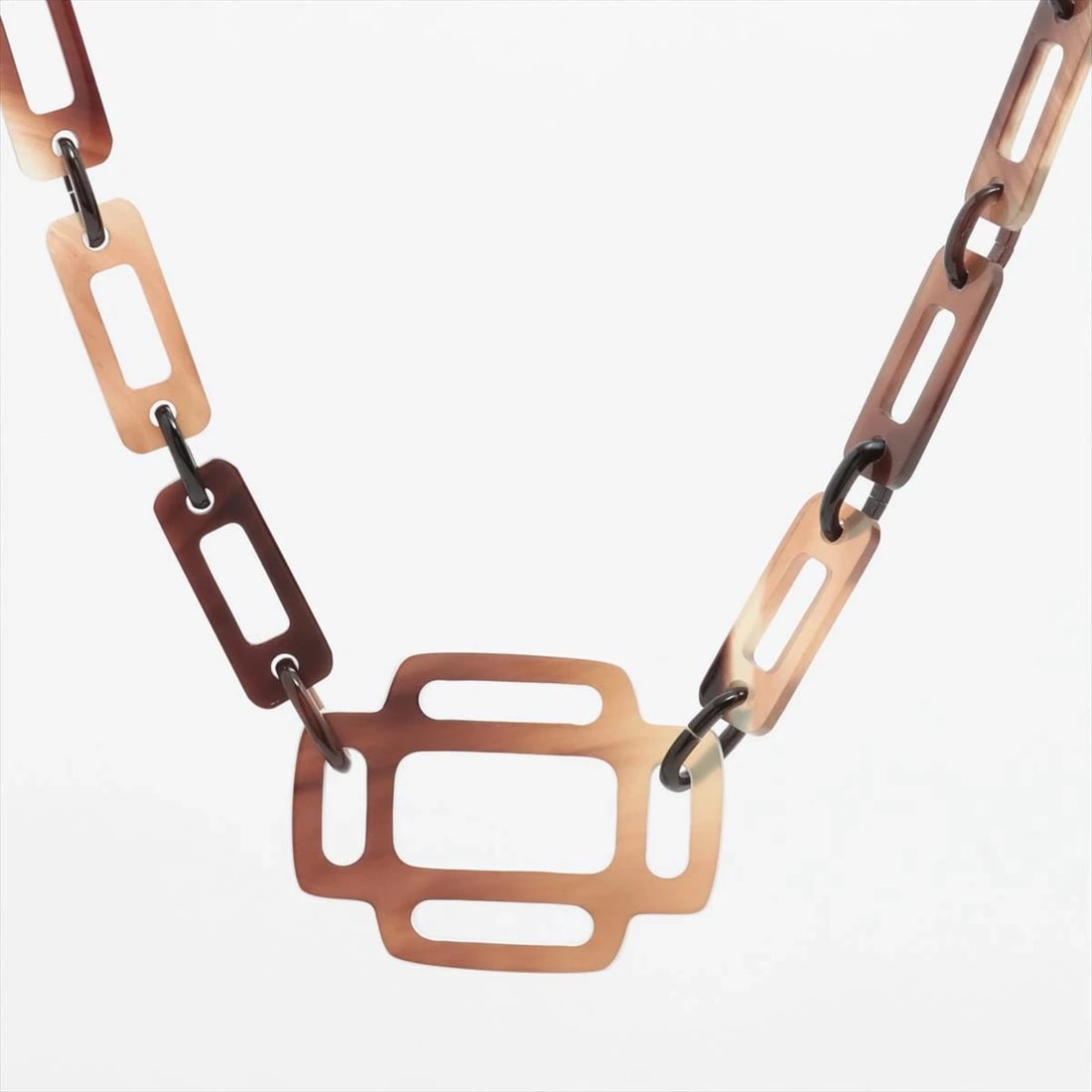 HERMES LACQUERISM NECKLACE BUFFALO HORN BROWN (1 of 3)