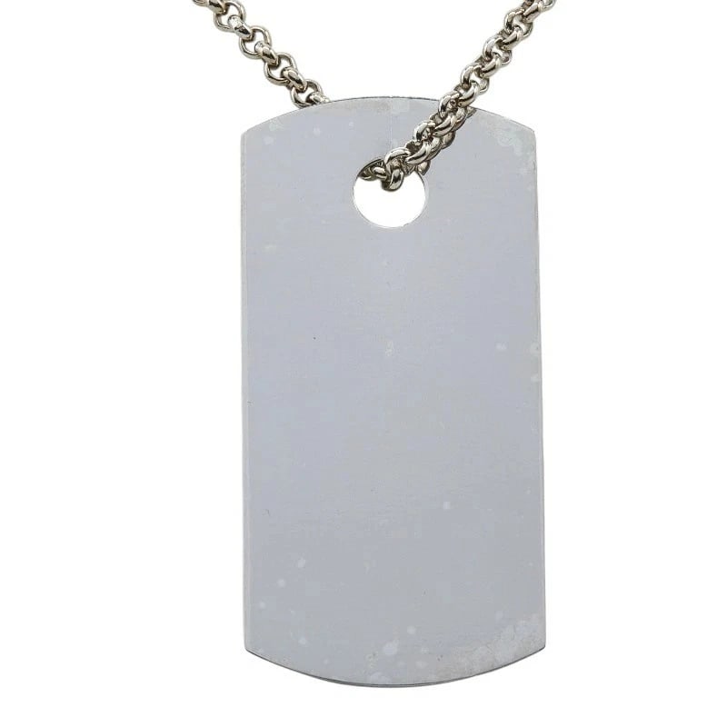 HERMES SILVER DOG TAG NECKLACE: Hermes Silver Dog Tag Necklace Brand: Hermes Type/Style: Necklace Material: Metal Color: Silver Size: Length approximately 84 cm (33 in), Pendant W approximately 1.3 in (33.9 mm), H approximately 2.7 