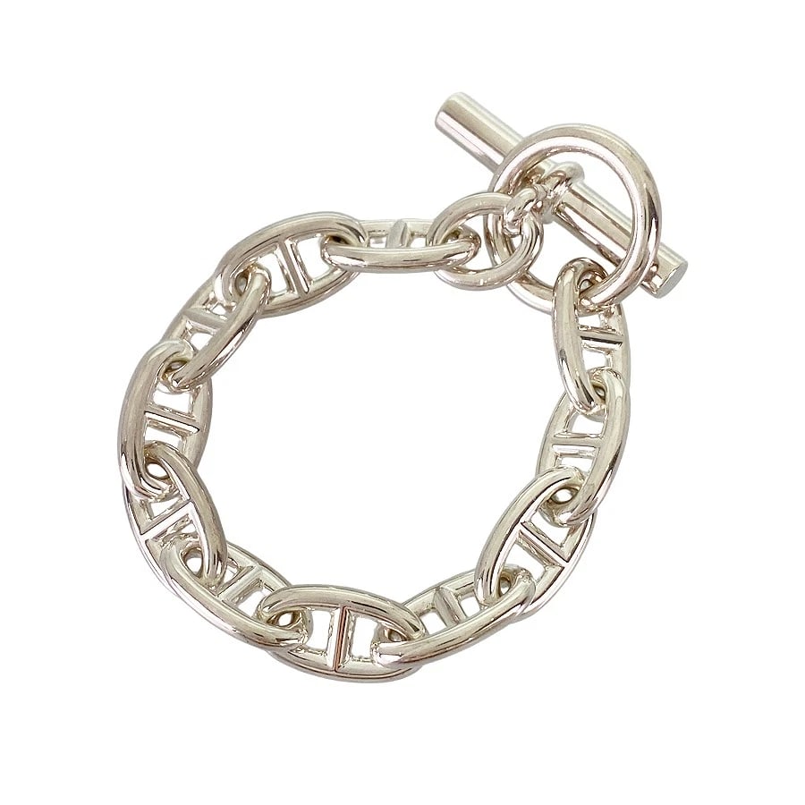 HERMES CHAINE D'ANCRE GM SILVER BRACELET: HERMES Chaine d'Ancre GM Silver Bracelet Brand: HERMES Type/Style: Bracelet Material: Silver 925 Color: Silver Size: Frame size (per frame):21.0mm?11.3mm Wrist Size:14.5cm Accessories: None
