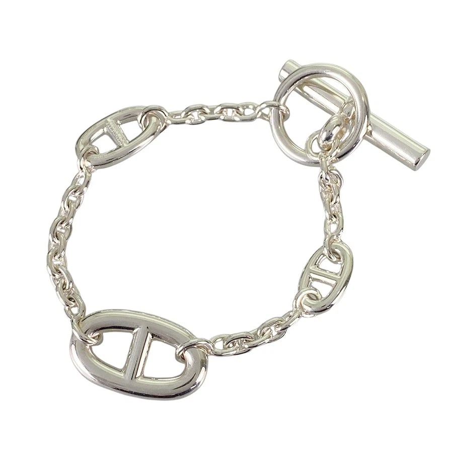 HERMES CHAINE D'ANCRE FARANDOLE SILVER BRACELET: HERMES Chaine d'Ancre Farandole Silver Bracelet Brand: HERMES Type/Style: Bracelet Material: Silver 925 Color: Silver Size: Frame size (small):8.6mm?13.8mm Frame size (medium):10.2mm?16.7mm Frame size