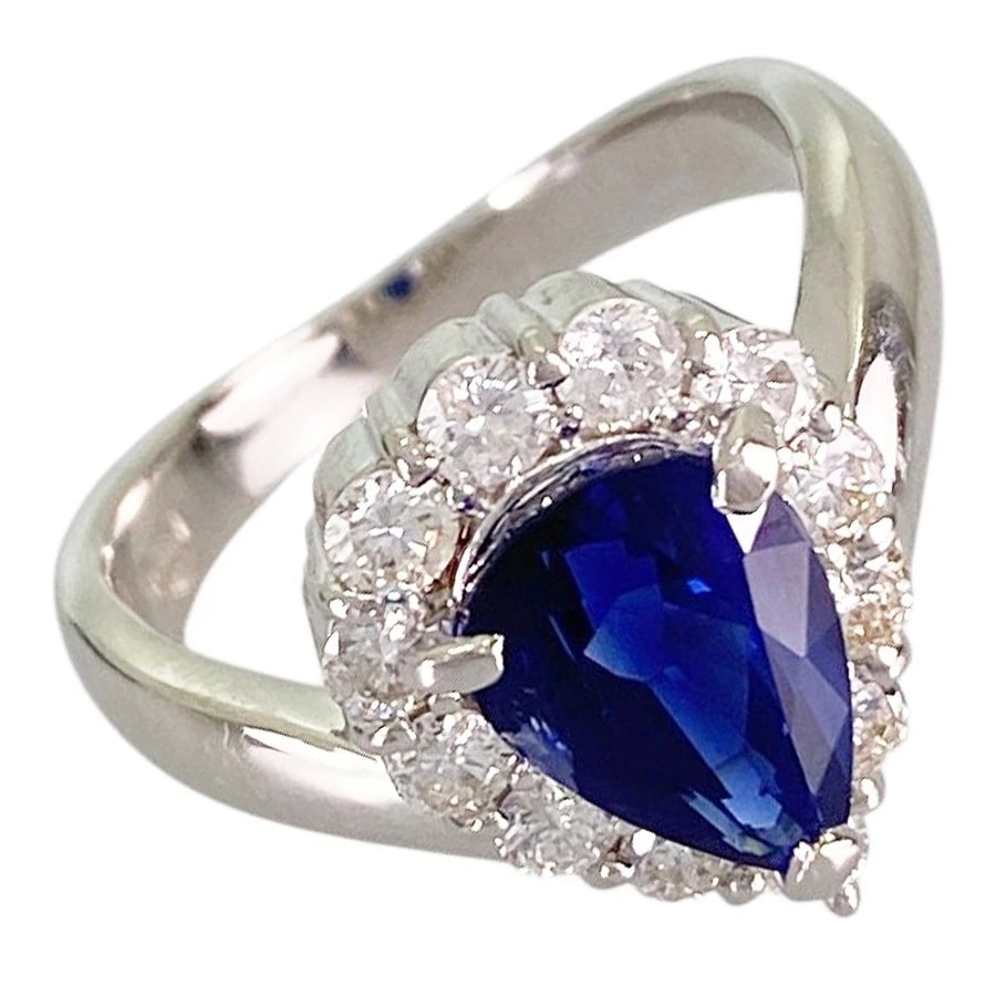 RING PLATINUM SAPPHIRE DIAMOND (1 of 8)