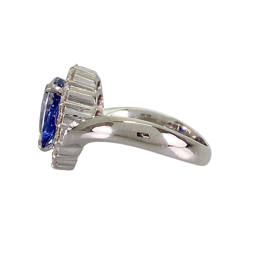 RING PLATINUM SAPPHIRE DIAMOND - 2