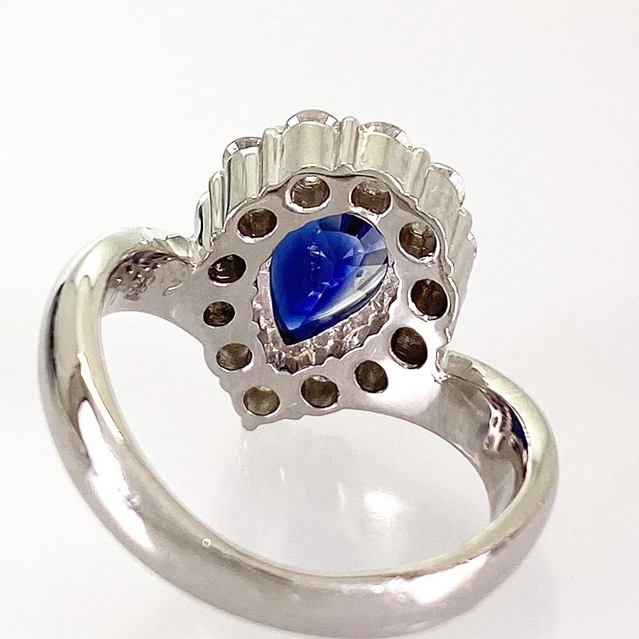 RING PLATINUM SAPPHIRE DIAMOND - 4