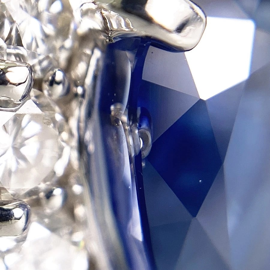 RING PLATINUM SAPPHIRE DIAMOND - 7