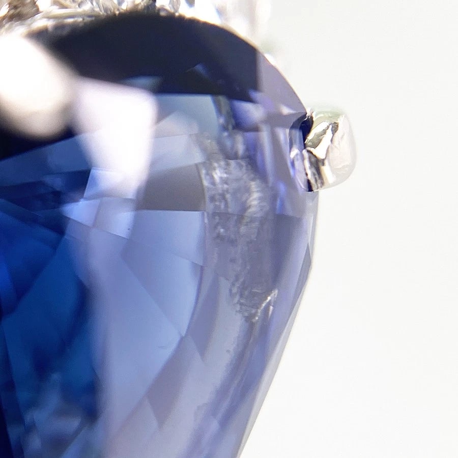 RING PLATINUM SAPPHIRE DIAMOND - 8