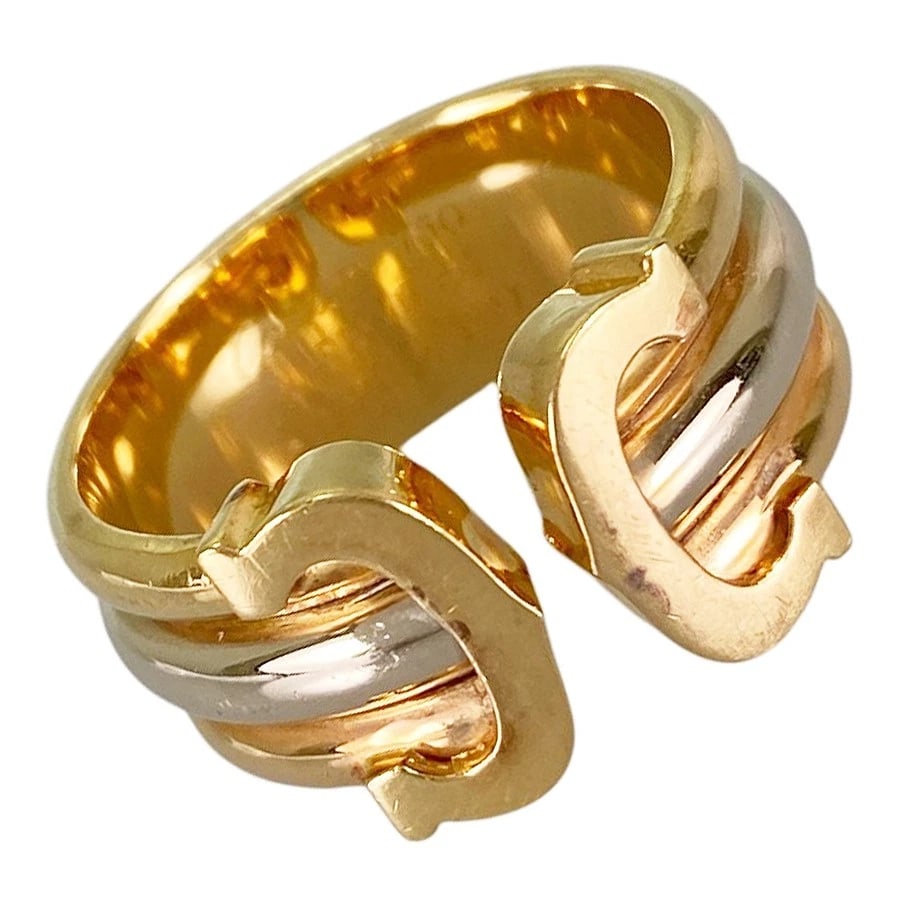 CARTIER TRINITY YELLOW GOLD RING: Cartier Trinity Yellow gold Ring Brand: Cartier Type/Style: Ring Material: 18K Yellow Gold K18WG 18K Pink Gold Color: Gold Size: 5.5 US Accessories: None Accessories Notice: When purchasin