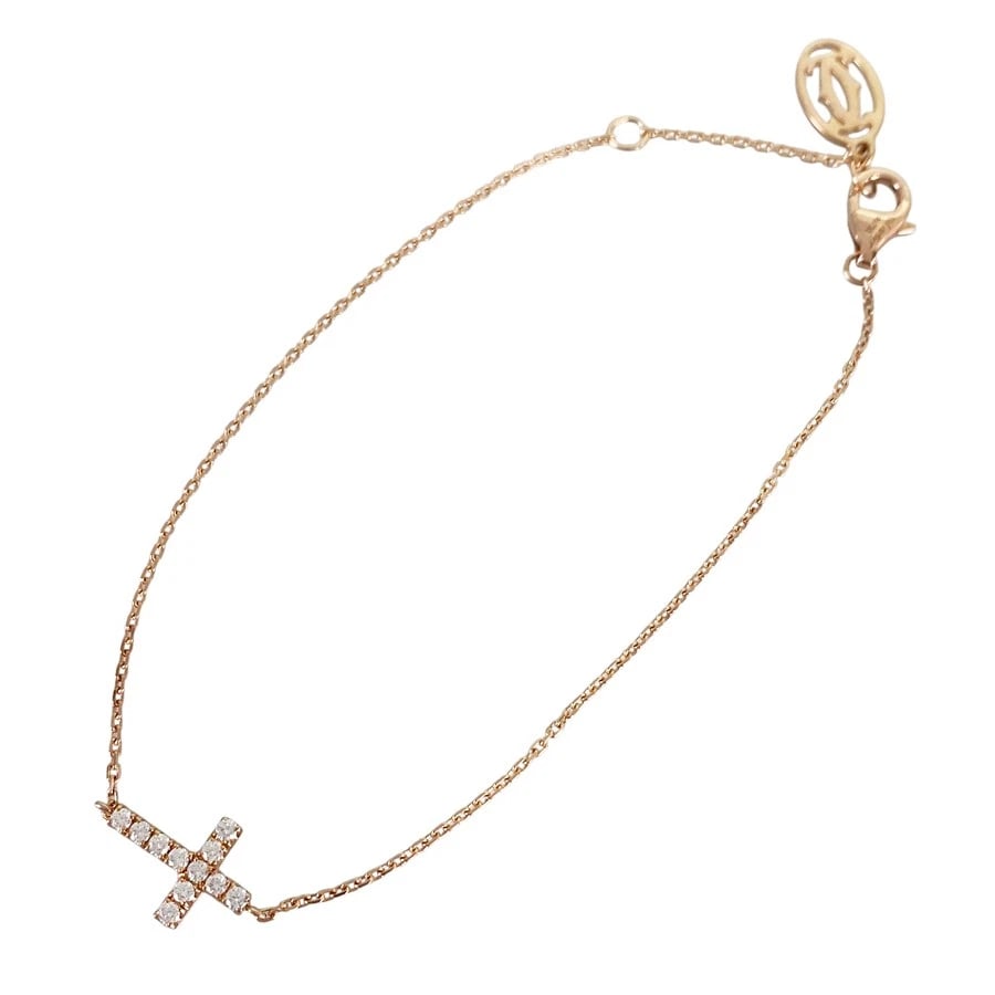 CARTIER SYMBOLS CROSS ROSE GOLD DIAMOND BRACELET: Cartier Symbols cross Rose gold Diamond Bracelet Brand: Cartier Type/Style: Bracelet Material: 18K Rose Gold, Main Stone Natural Color: Rose Gold Size: Motif size:11.5mm?8.3mm Wrist Size:18cm Acce