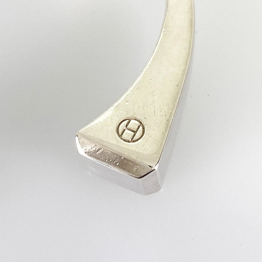 HERMES CROWD FORGE SILVER BANGLE - 4
